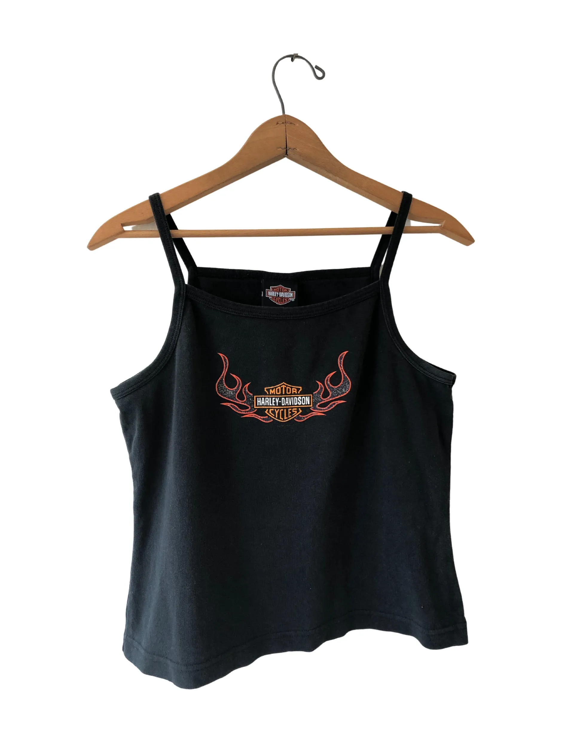 00's Flames Biker Cotton Spaghetti Strap Tank Top by Harley Davidson