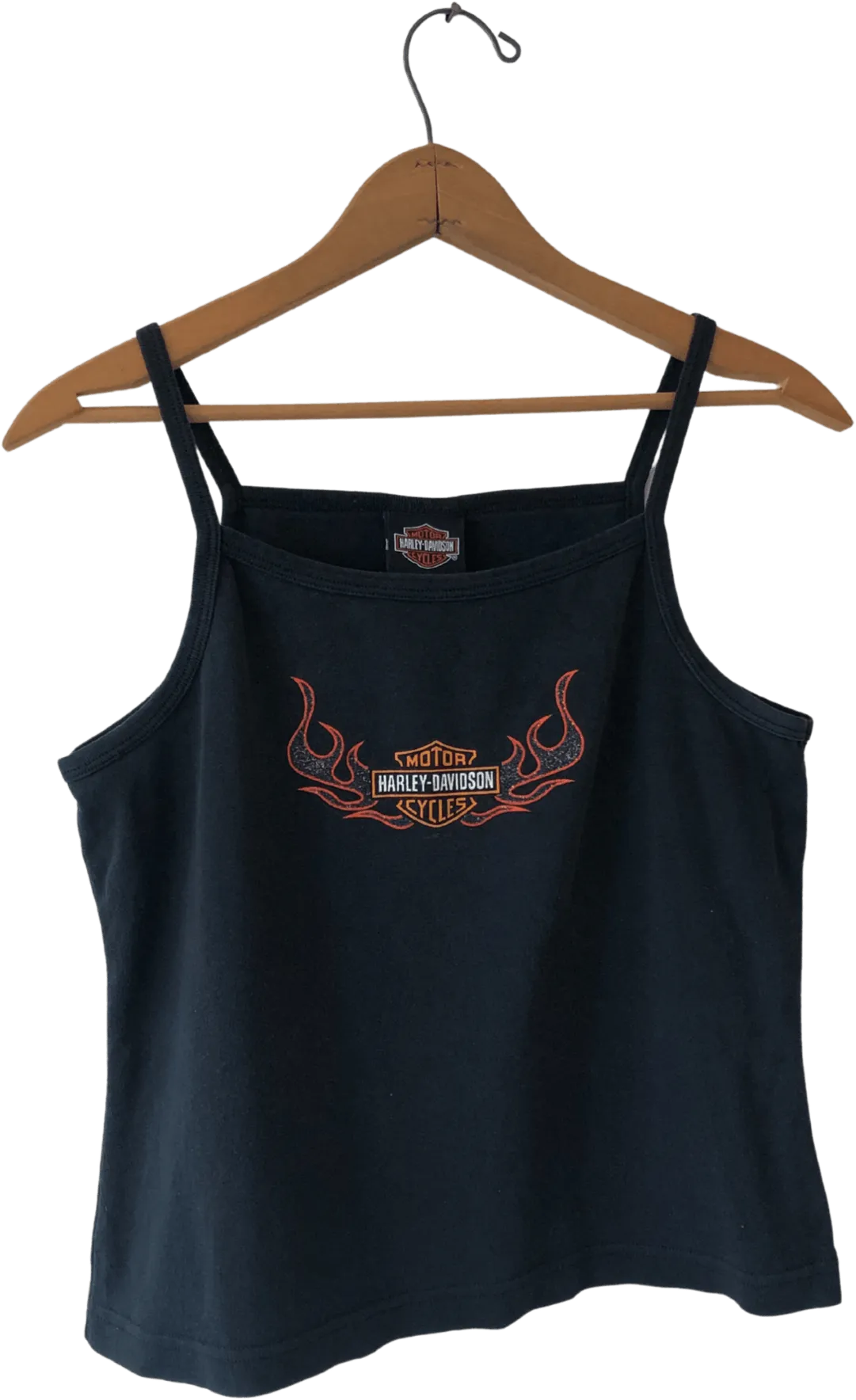 00's Flames Biker Cotton Spaghetti Strap Tank Top by Harley Davidson