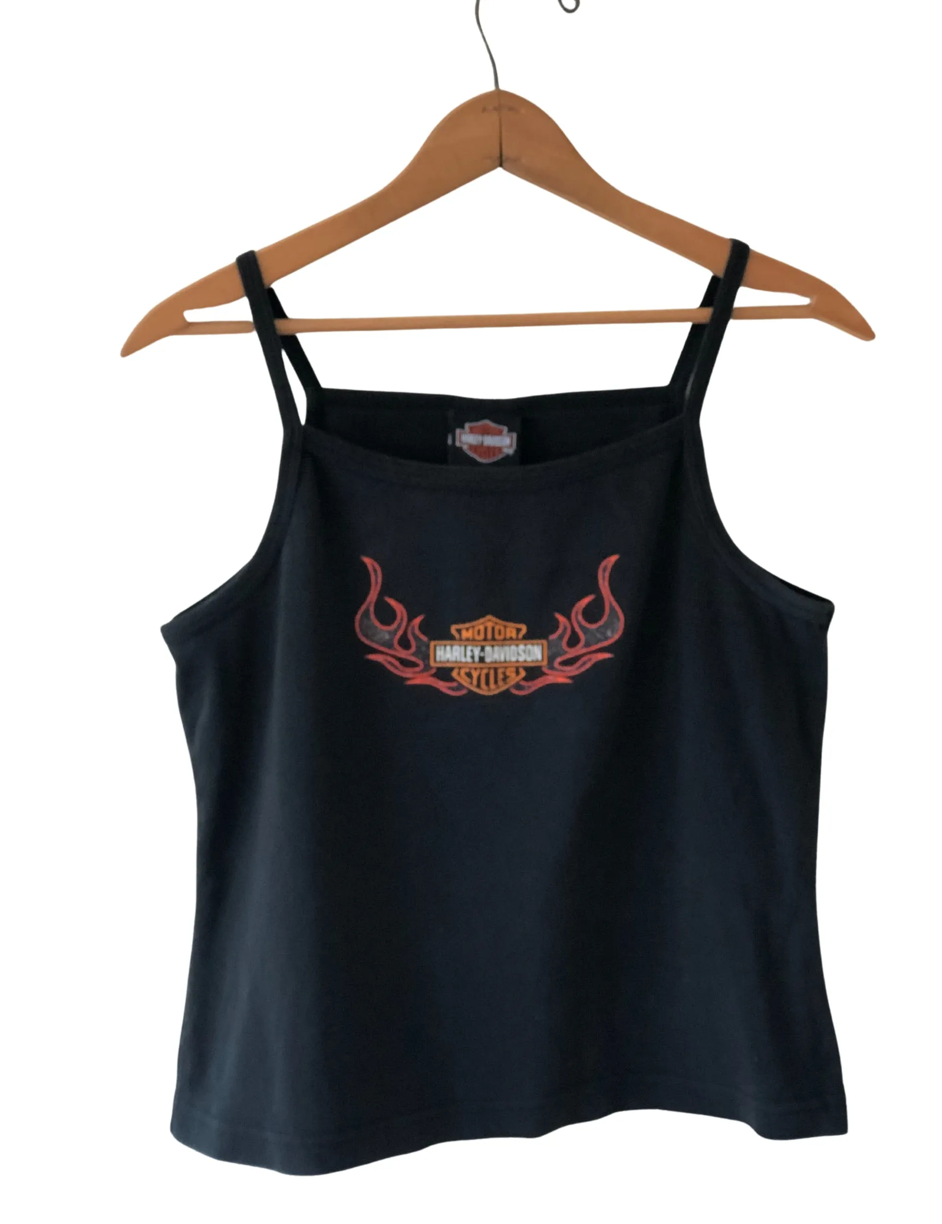 00's Flames Biker Cotton Spaghetti Strap Tank Top by Harley Davidson