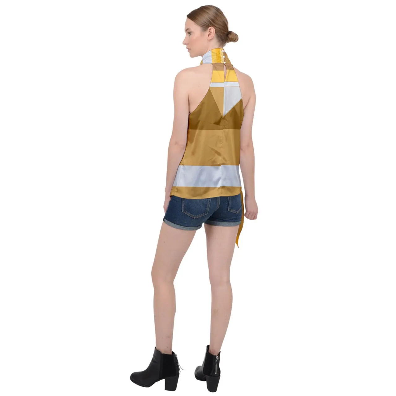 #181 women’s halter shirt E6115AEA-E959-4A59-888E-C1991860A4BF Halter Asymmetric Satin Top
