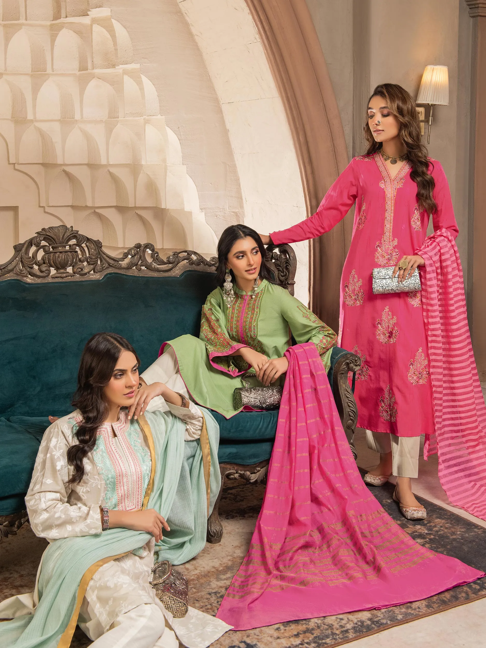 2 Piece Jacquard Suit-Embroidered (Unstitched)