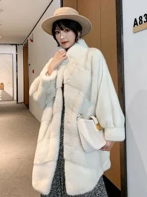 2024 New Arrival: Women's High-Quality Natural Mink Fur Coat – Thick, Warm, and Oversized Winter Jacket