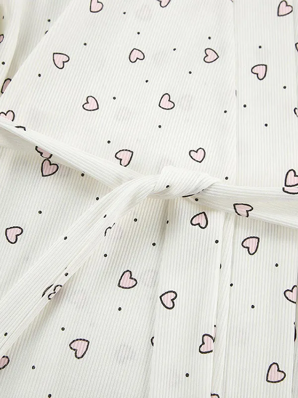 3Pcs Heart Pinted Ruffle Trim Set