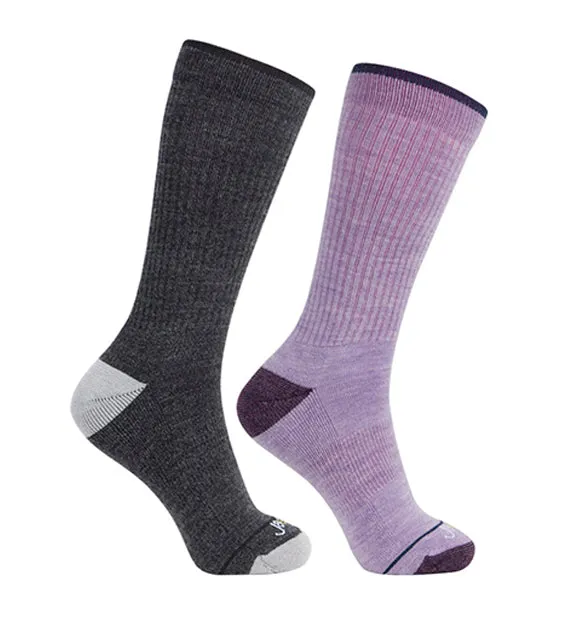 76% Rich Merino Wool Everyday Crew Socks - Solids - 2 Pack