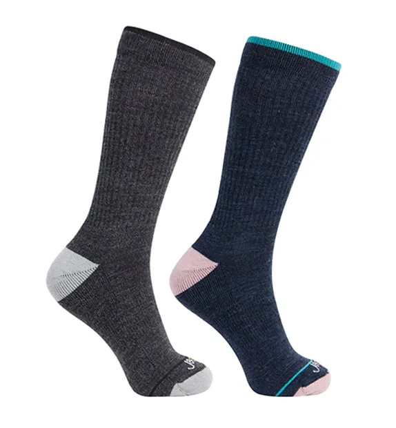 76% Rich Merino Wool Everyday Crew Socks - Solids - 2 Pack