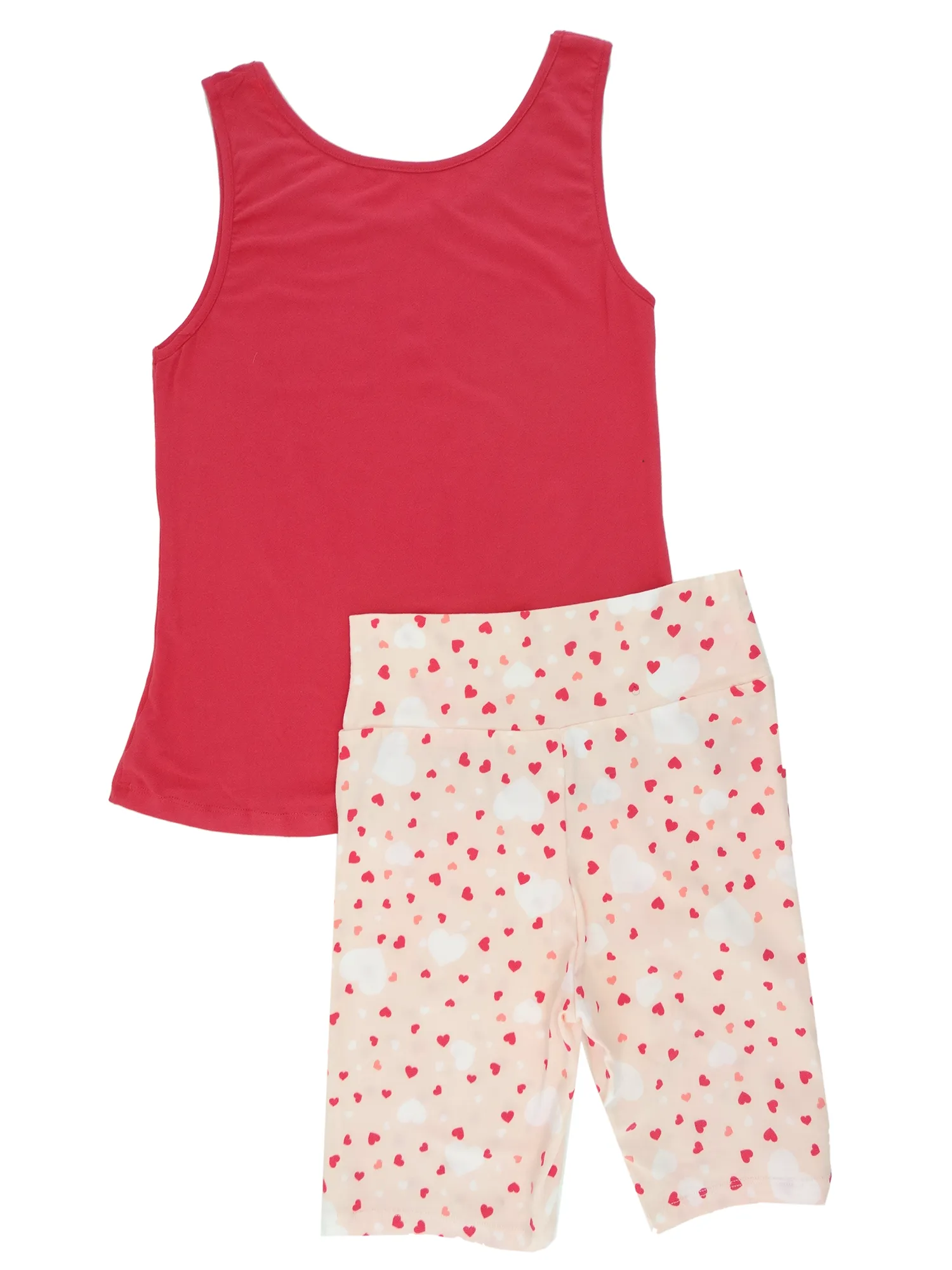 8522B2, Spree - Ladies' 2Pc Tank & Biker Shorts Set - Pink (S-L)