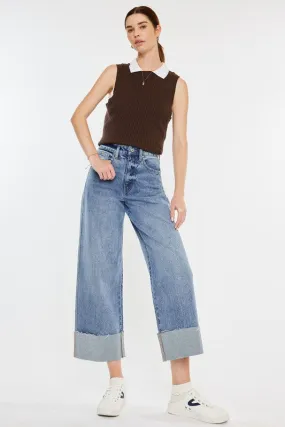 90'S CROPPED WIDE LEG JEANS
