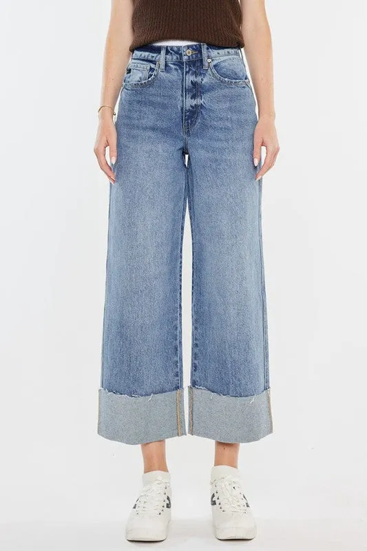 90'S CROPPED WIDE LEG JEANS