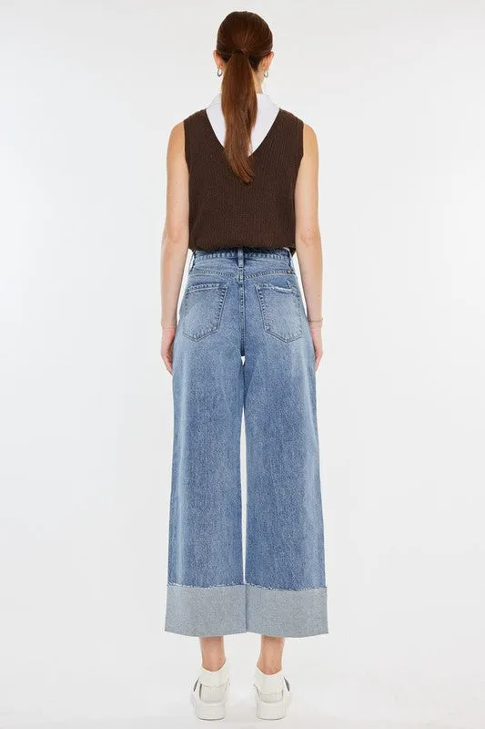 90'S CROPPED WIDE LEG JEANS