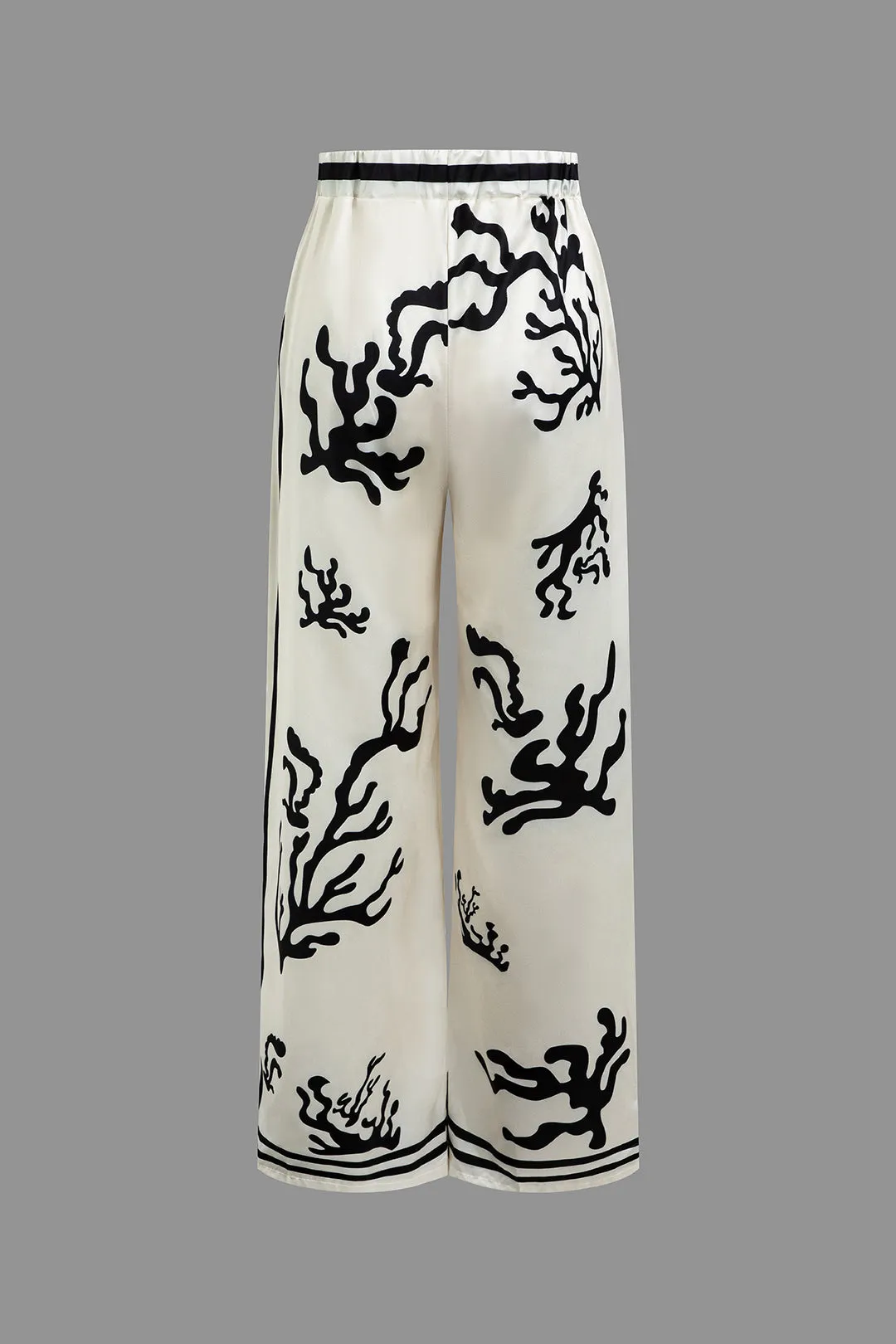 Abstract Print Wide Leg Pants