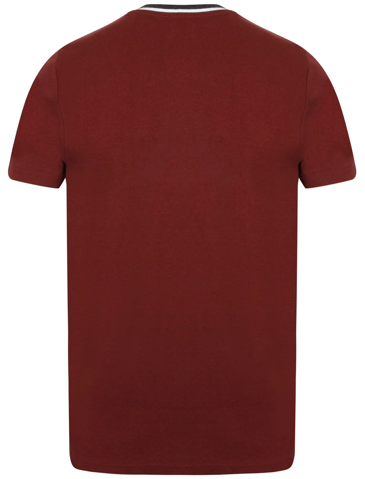 Acton V-Neck Cotton T-Shirt in Oxblood