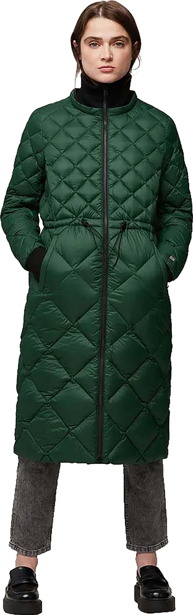 Aime Sustainable Calf-Length Lightweight Down Coat with Hood - Women's|-|Manteau aux mollets en duvet léger durable avec capuchon Aime - Femme