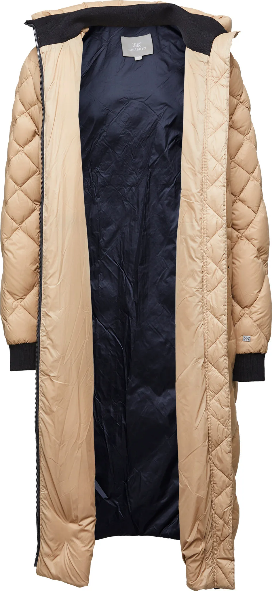Aime Sustainable Calf-Length Lightweight Down Coat with Hood - Women's|-|Manteau aux mollets en duvet léger durable avec capuchon Aime - Femme