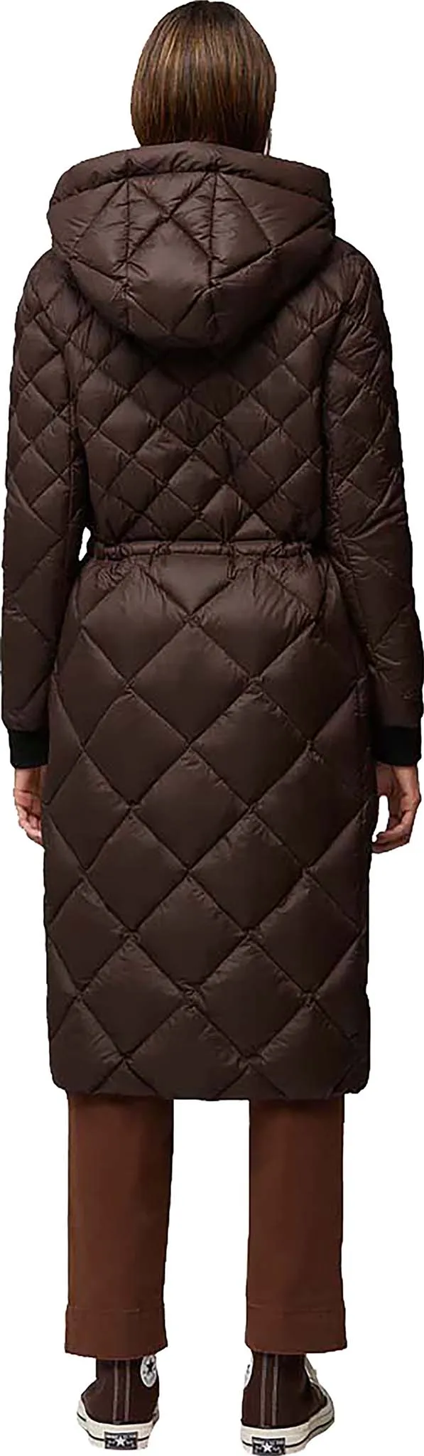Aime Sustainable Calf-Length Lightweight Down Coat with Hood - Women's|-|Manteau aux mollets en duvet léger durable avec capuchon Aime - Femme