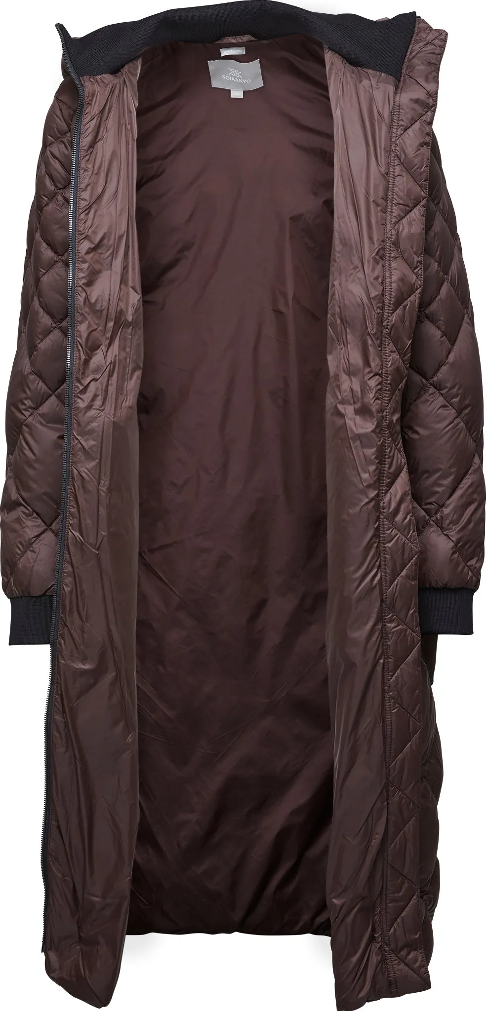 Aime Sustainable Calf-Length Lightweight Down Coat with Hood - Women's|-|Manteau aux mollets en duvet léger durable avec capuchon Aime - Femme