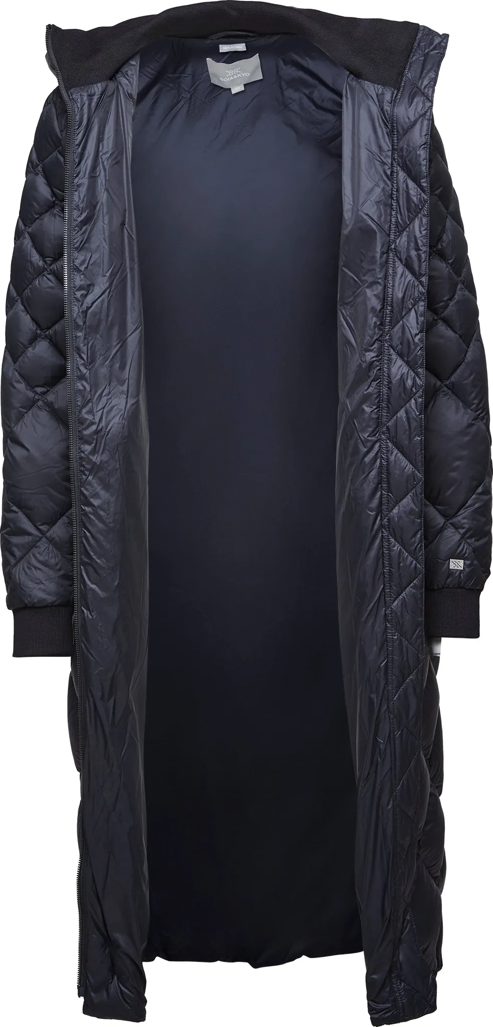 Aime Sustainable Calf-Length Lightweight Down Coat with Hood - Women's|-|Manteau aux mollets en duvet léger durable avec capuchon Aime - Femme