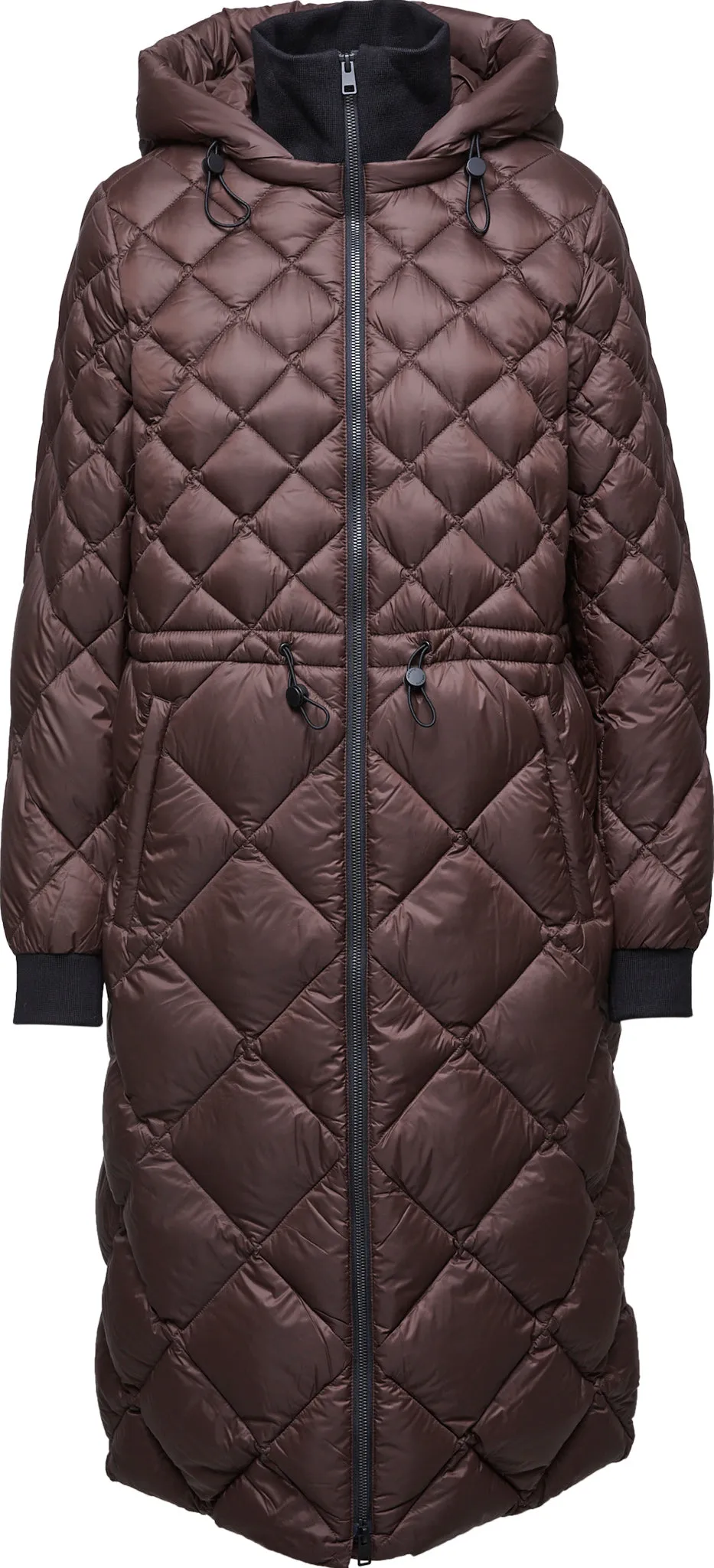 Aime Sustainable Calf-Length Lightweight Down Coat with Hood - Women's|-|Manteau aux mollets en duvet léger durable avec capuchon Aime - Femme