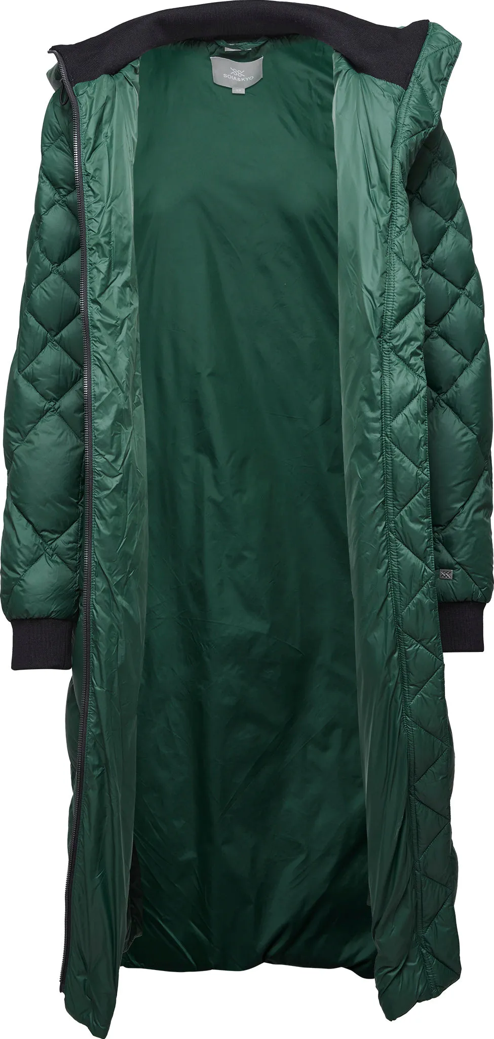 Aime Sustainable Calf-Length Lightweight Down Coat with Hood - Women's|-|Manteau aux mollets en duvet léger durable avec capuchon Aime - Femme