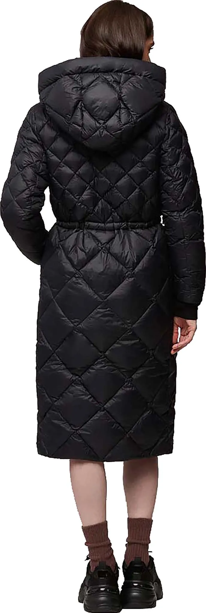 Aime Sustainable Calf-Length Lightweight Down Coat with Hood - Women's|-|Manteau aux mollets en duvet léger durable avec capuchon Aime - Femme