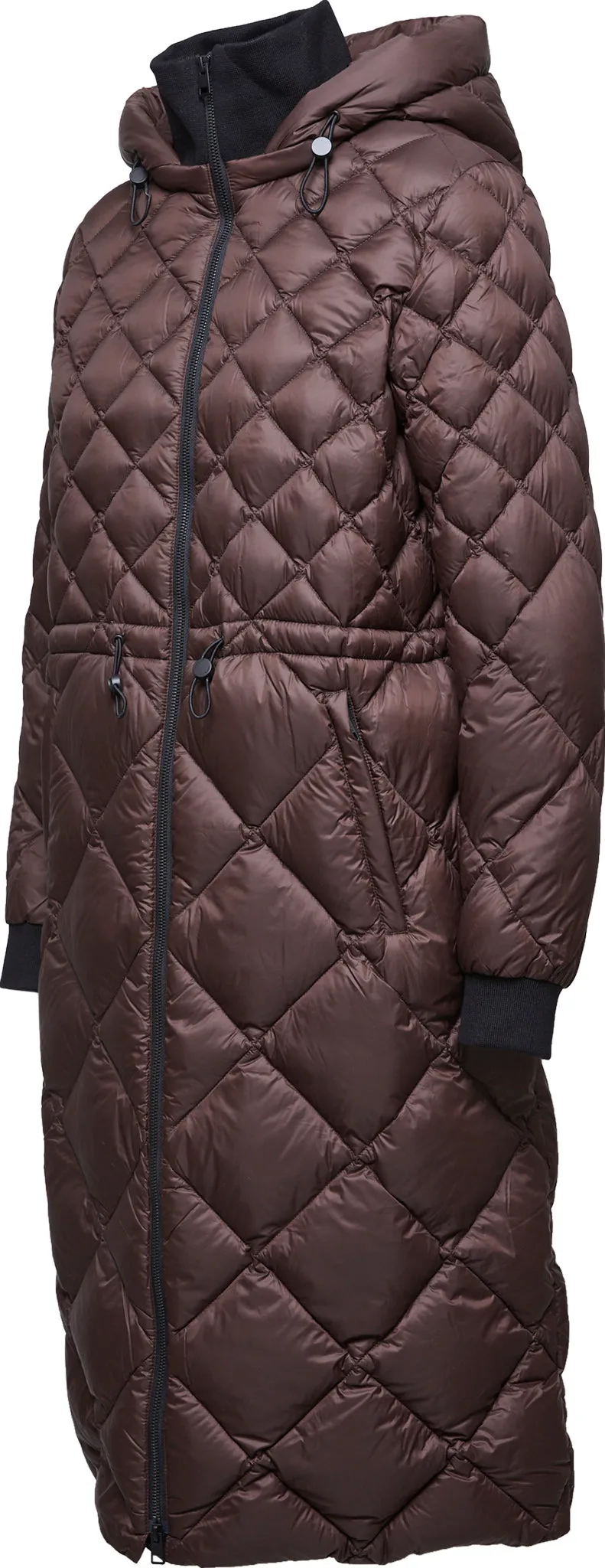 Aime Sustainable Calf-Length Lightweight Down Coat with Hood - Women's|-|Manteau aux mollets en duvet léger durable avec capuchon Aime - Femme