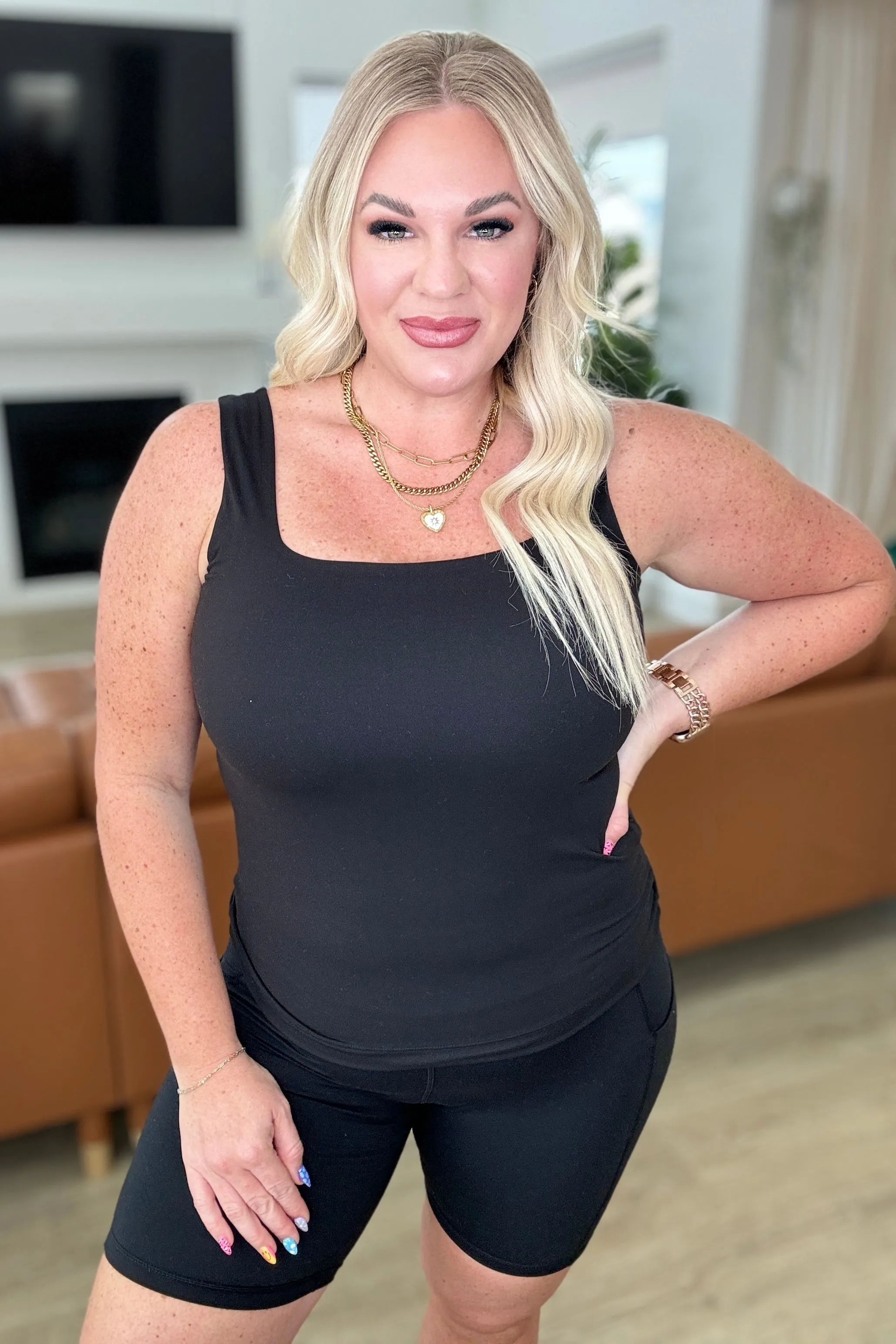 Always Right Square Neck Tank in Black