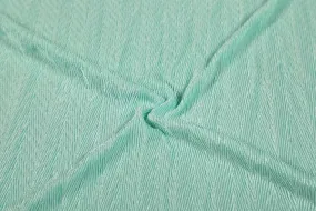 Aqua Blue Herringbone Pleated Knit Fabric