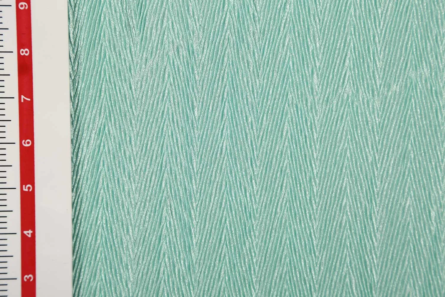Aqua Blue Herringbone Pleated Knit Fabric