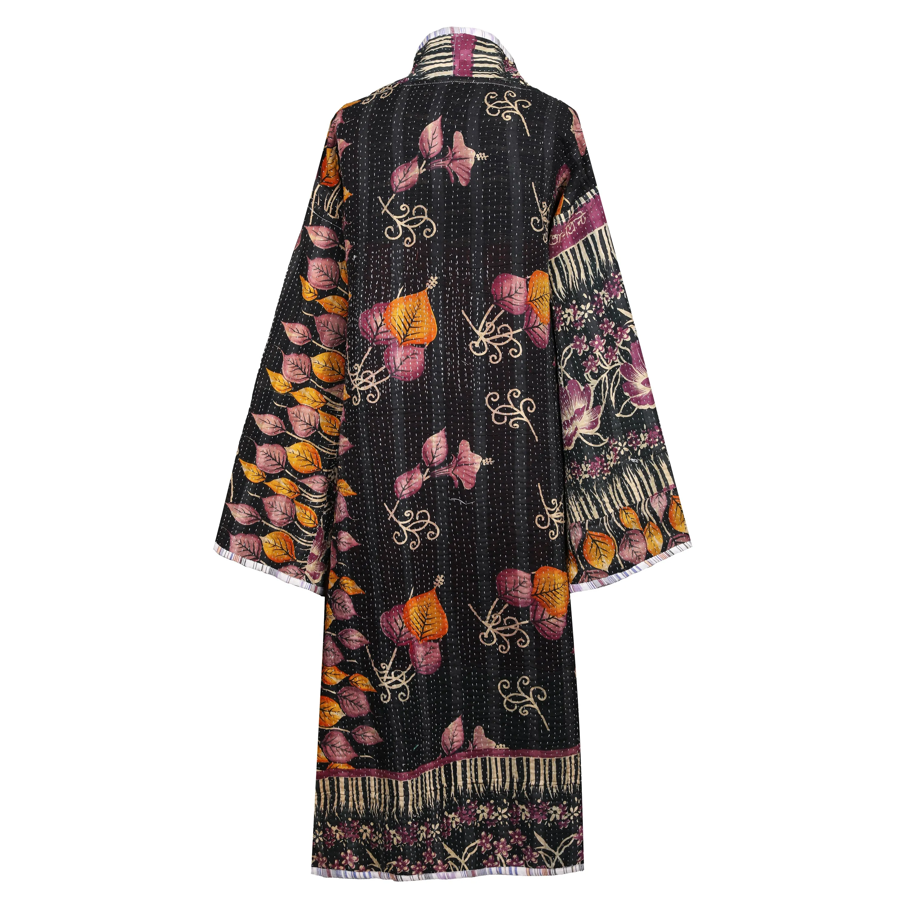 Archana Cotton Vintage Quilted Kantha Coat ONE OF KIND