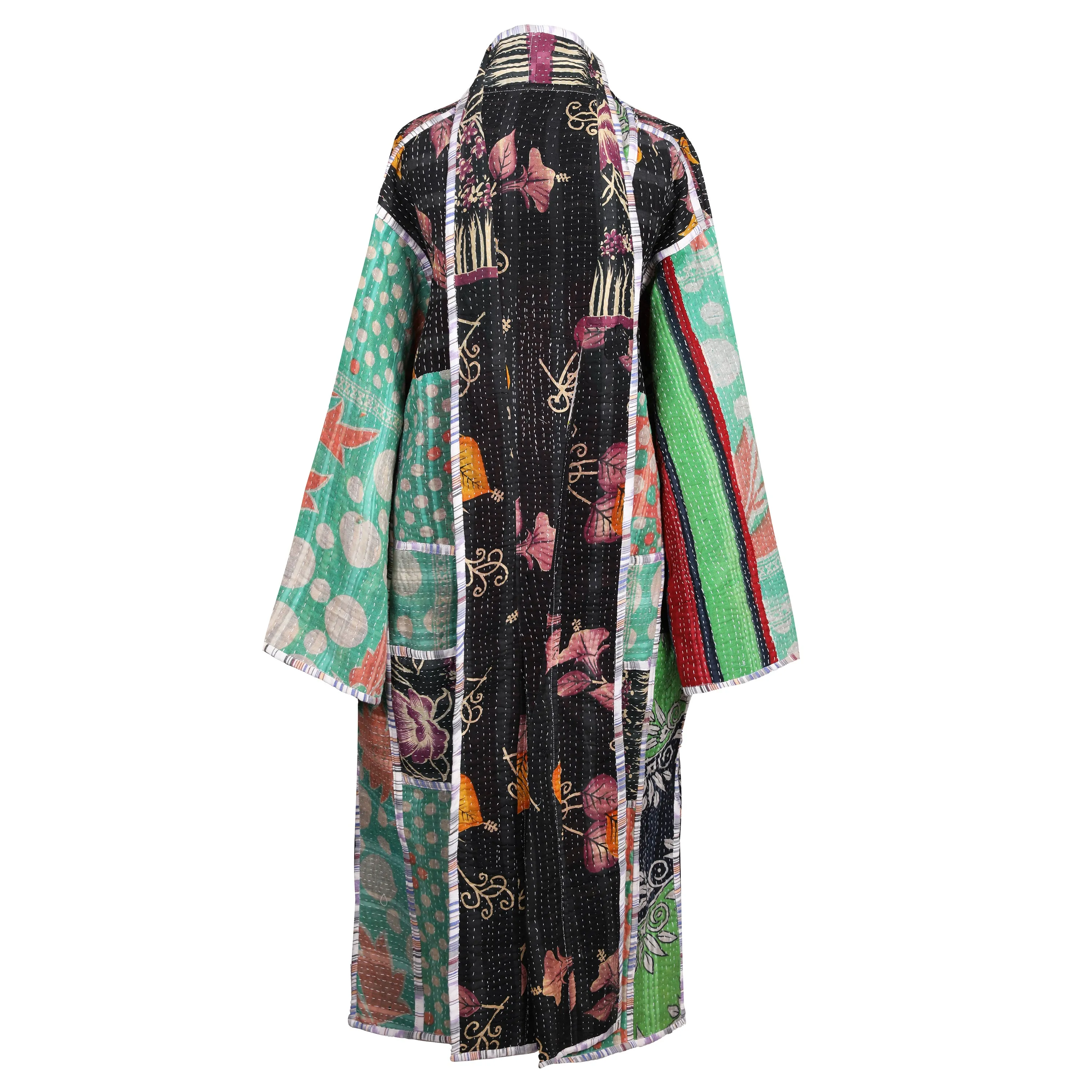 Archana Cotton Vintage Quilted Kantha Coat ONE OF KIND