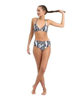 Arena costume da bagno da donna Bikini scollo America Halterneck Allover 005956550 grigio multi