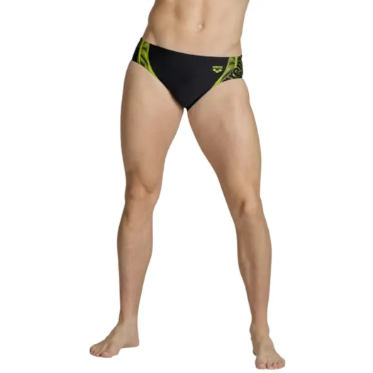 Arena Costume slip da uomo da piscina Briefs Graphic 005536 560 nero verde