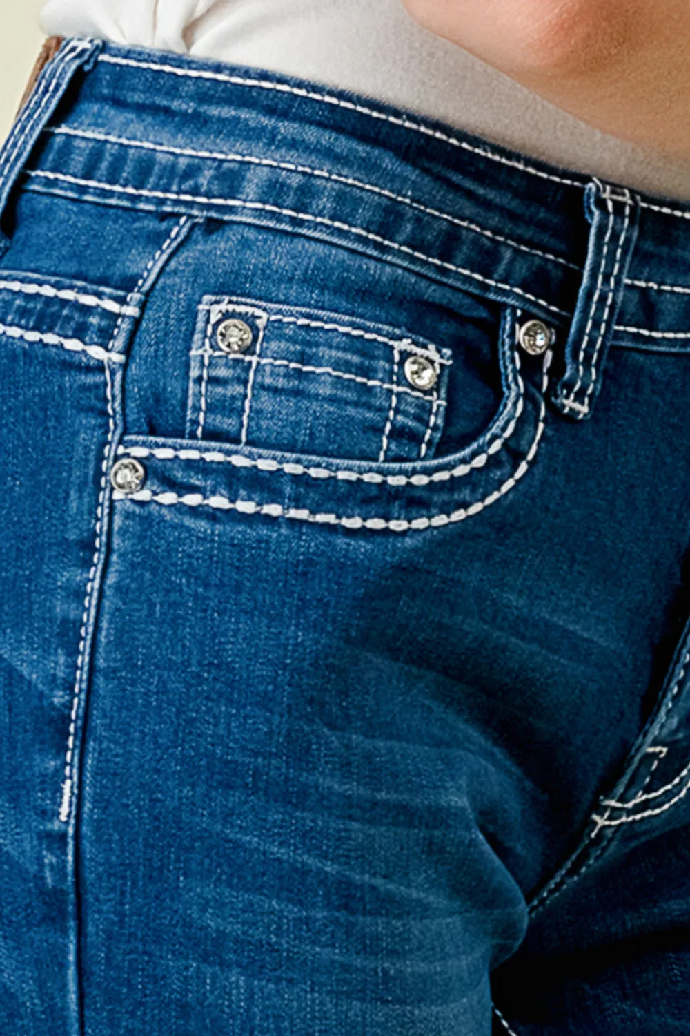 B-52 STRAIGHT EMBROIDERED & EMBELLISHED WOMEN'S JEANS