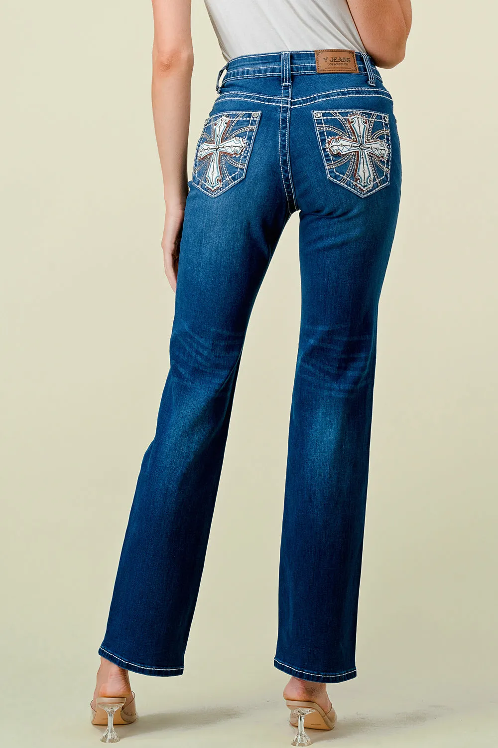 B-52 STRAIGHT EMBROIDERED & EMBELLISHED WOMEN'S JEANS