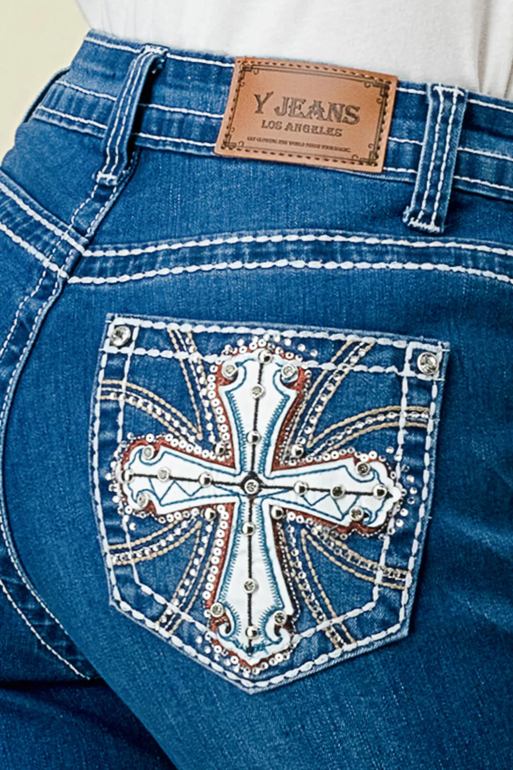 B-52 STRAIGHT EMBROIDERED & EMBELLISHED WOMEN'S JEANS