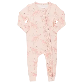 Baby Girls Ruffle Bamboo Romper - Pink Ballerinas