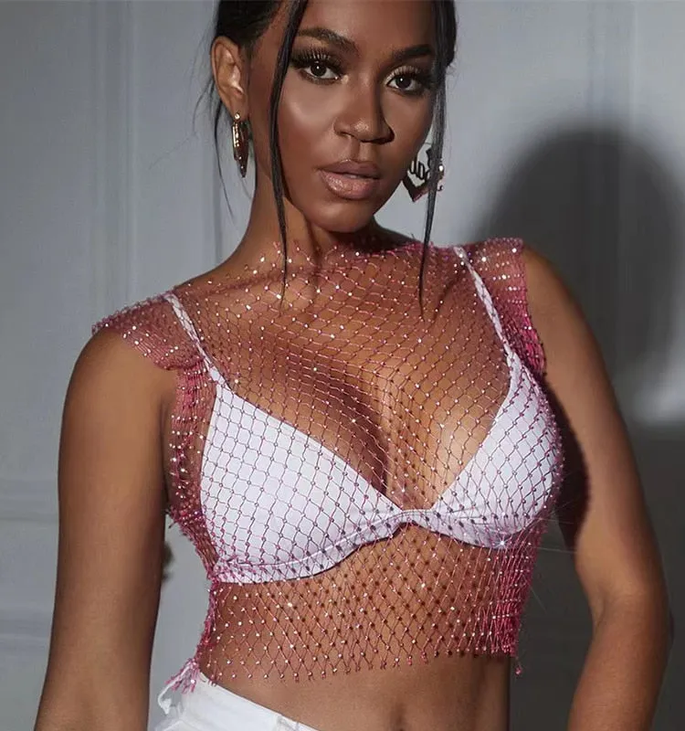 BerriesJam - 2024 Summer See Through Party Mesh Crop Top