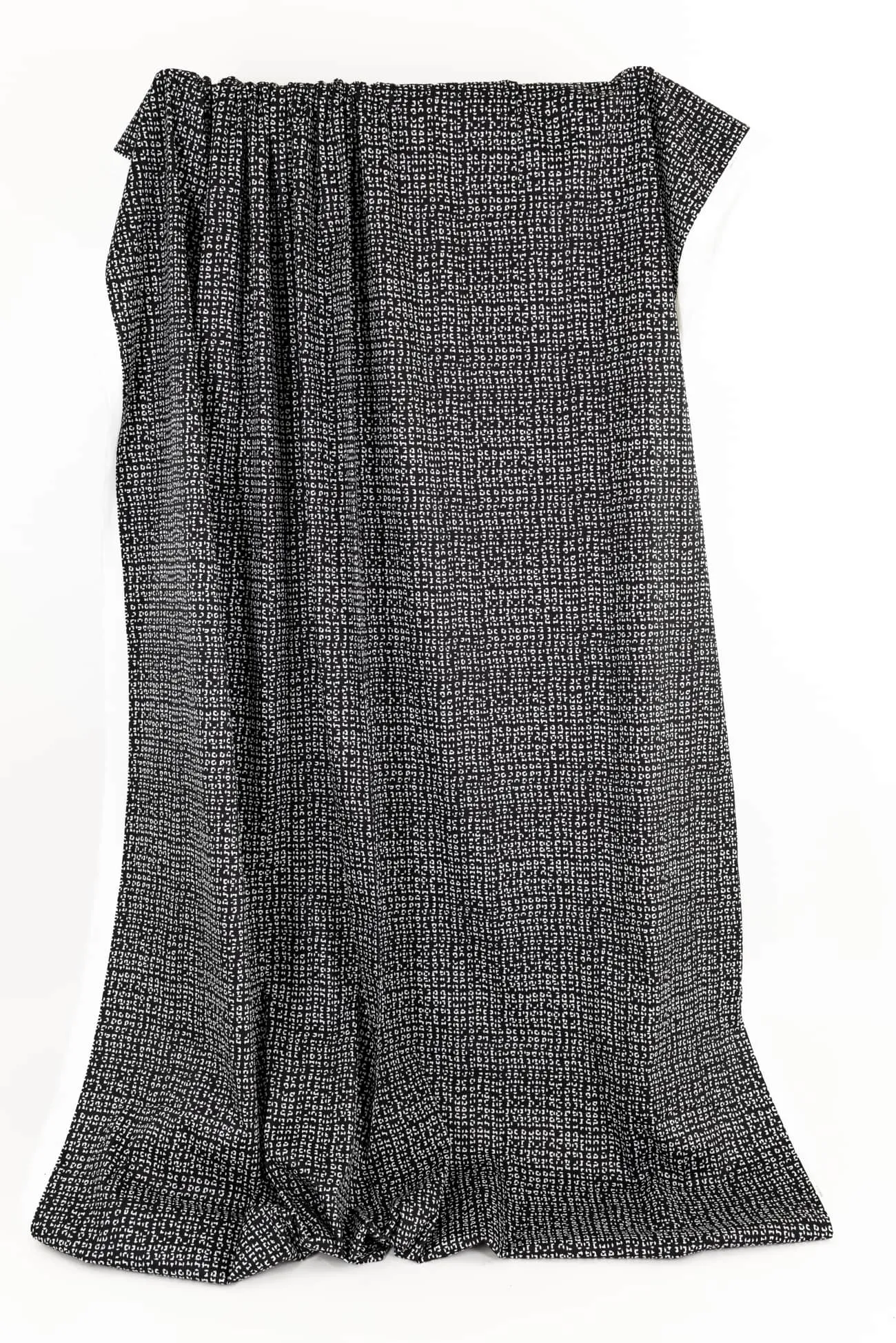 Black Dashes Stretch Cotton Woven