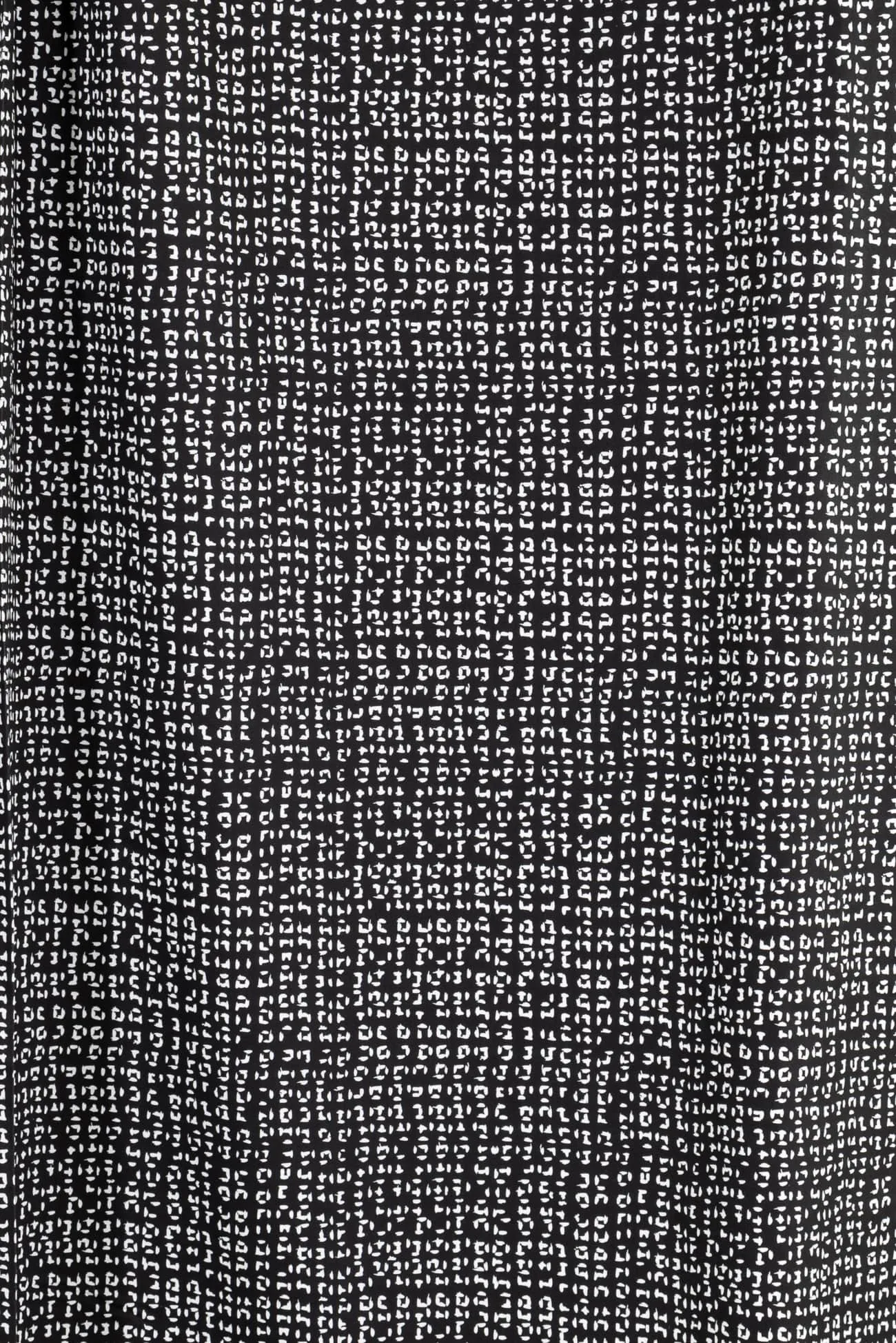 Black Dashes Stretch Cotton Woven