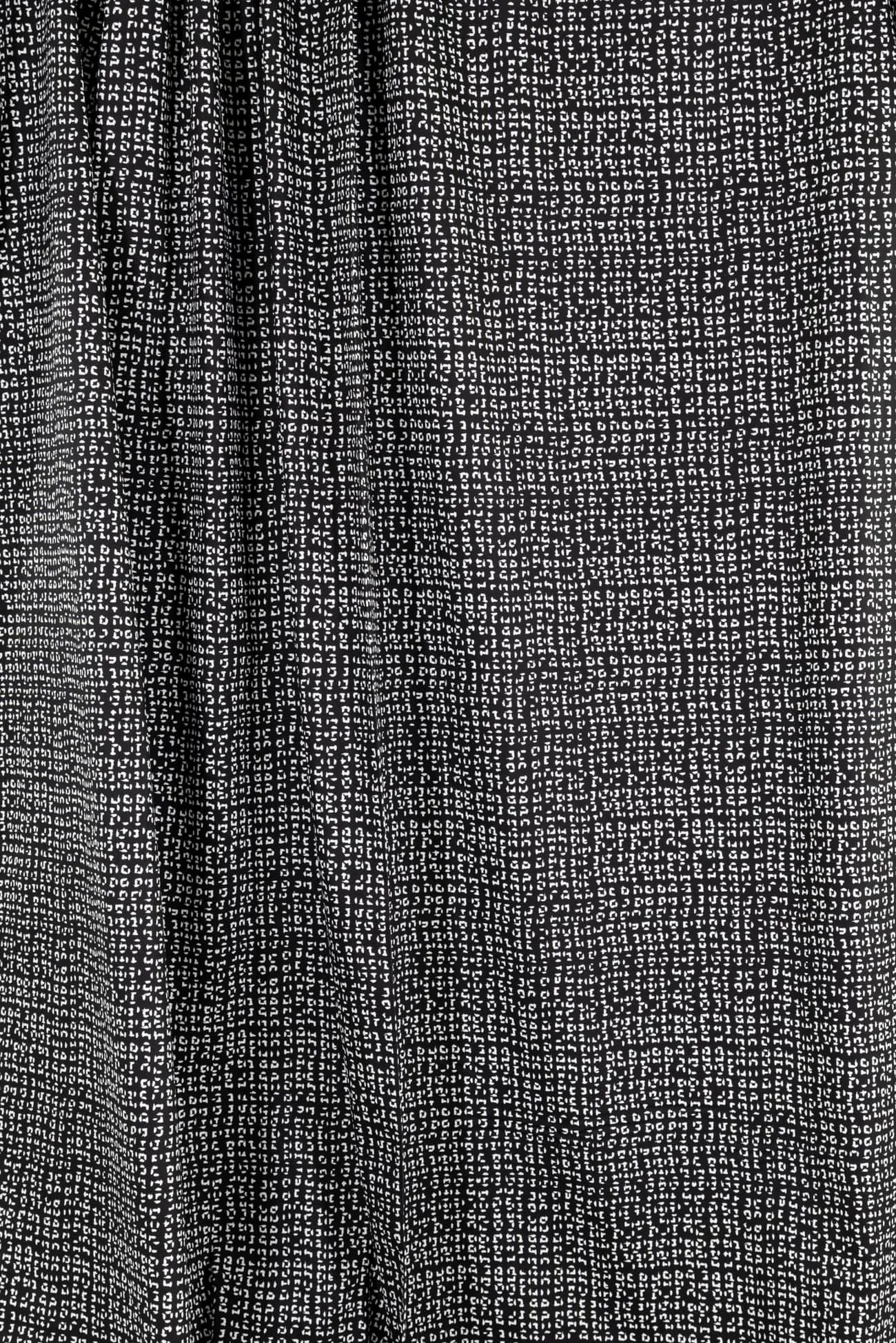 Black Dashes Stretch Cotton Woven