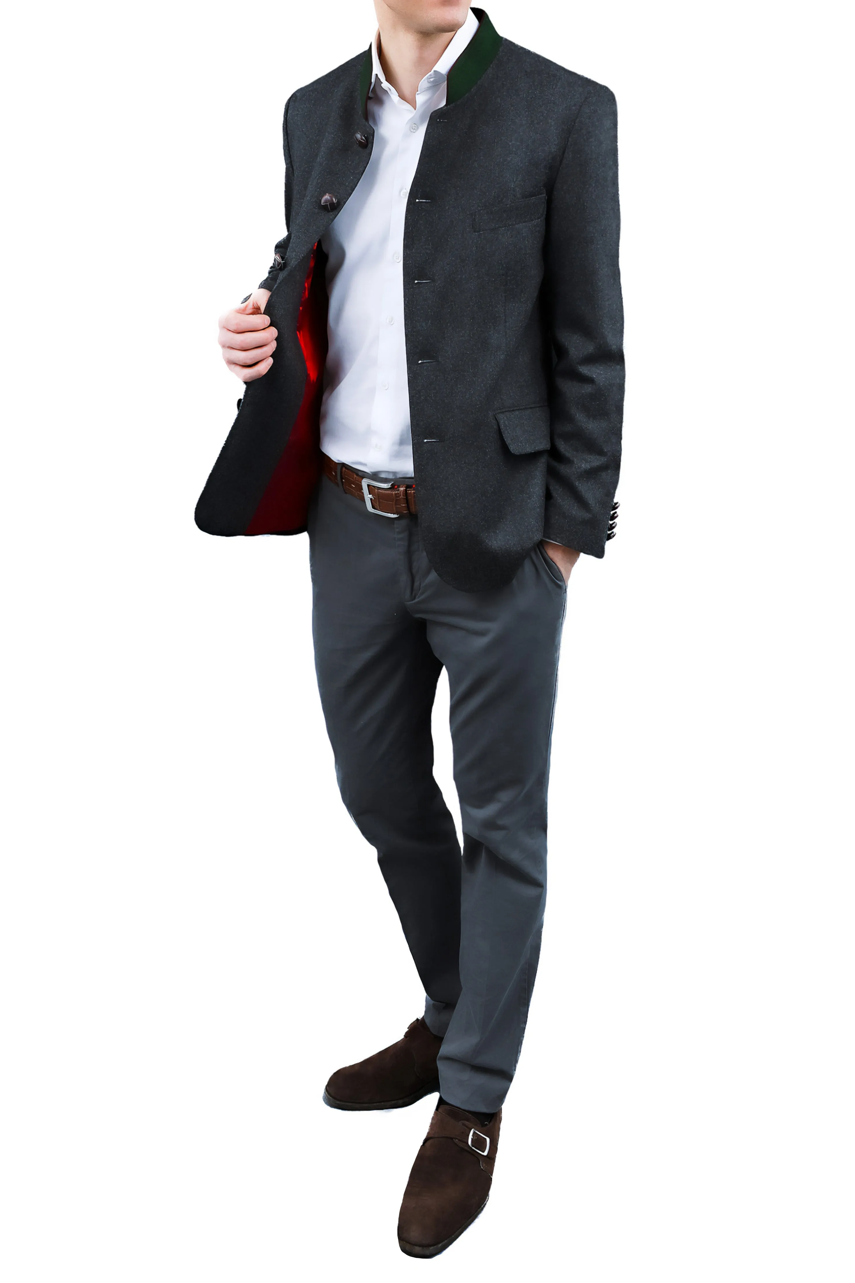 Blazer from anthracite loden