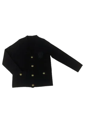 blazer knit gold buttons - black