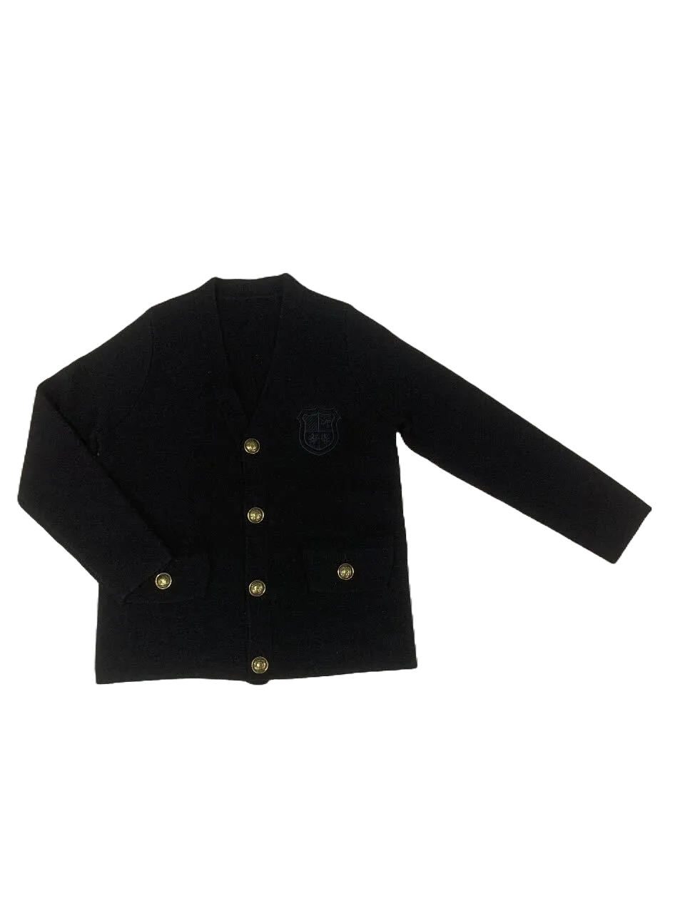 blazer knit gold buttons - black