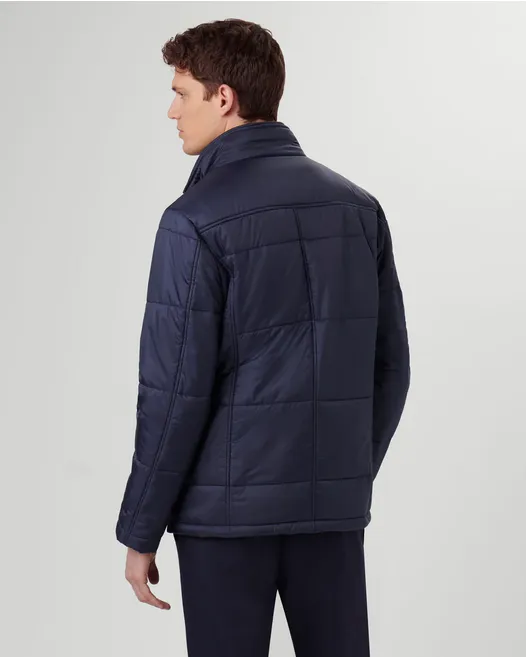 Bugatchi Quilted Three Quarter Jacket, Navy