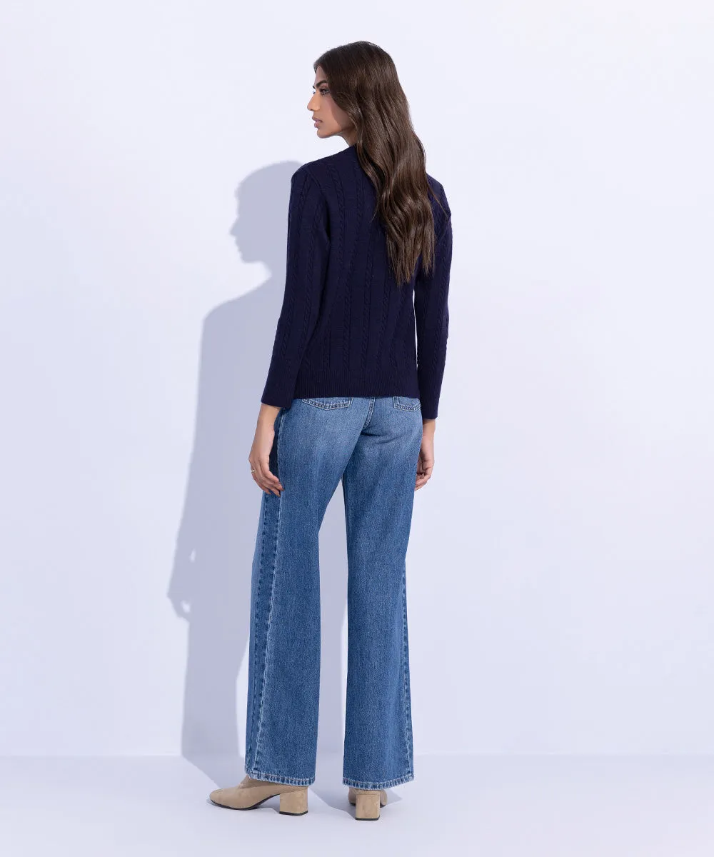 Cable Knit Slim-Fit Sweater