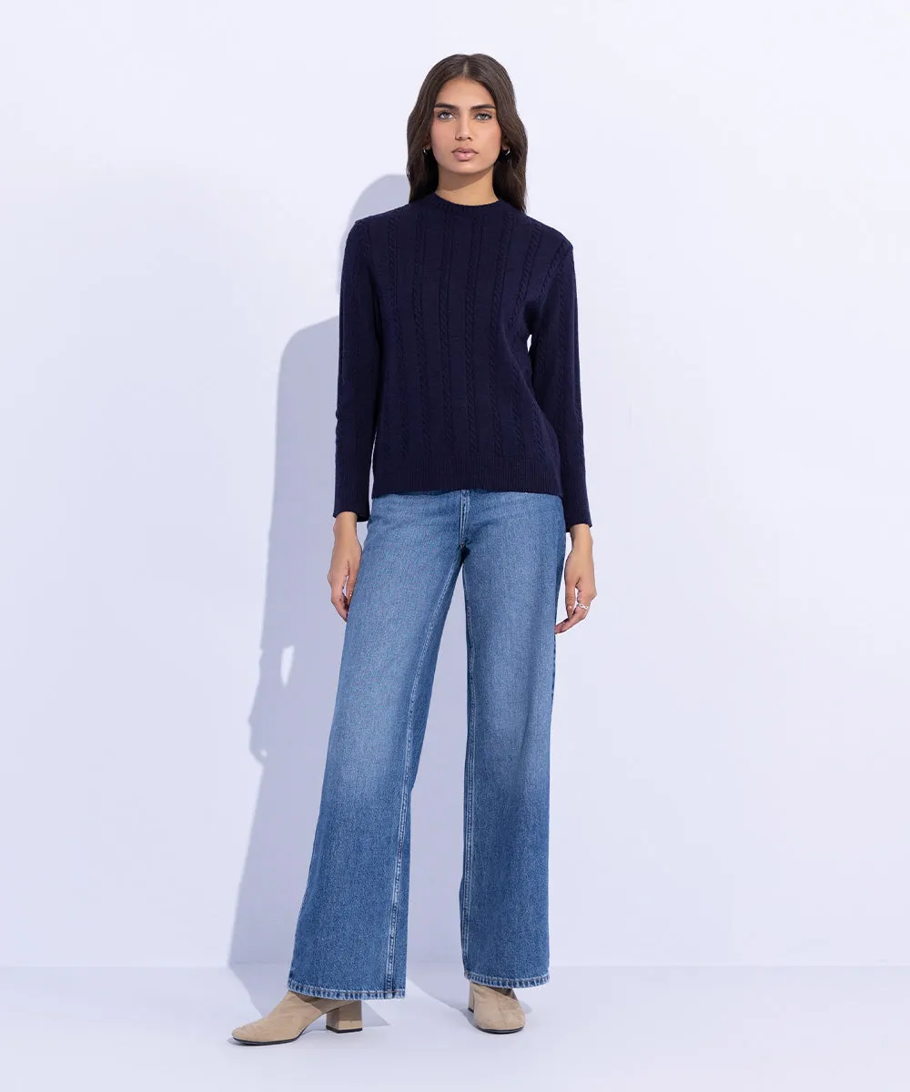 Cable Knit Slim-Fit Sweater
