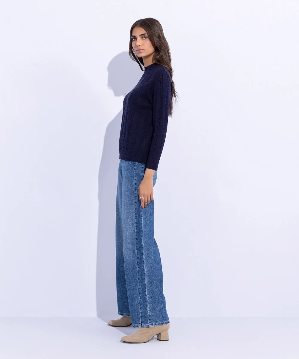 Cable Knit Slim-Fit Sweater