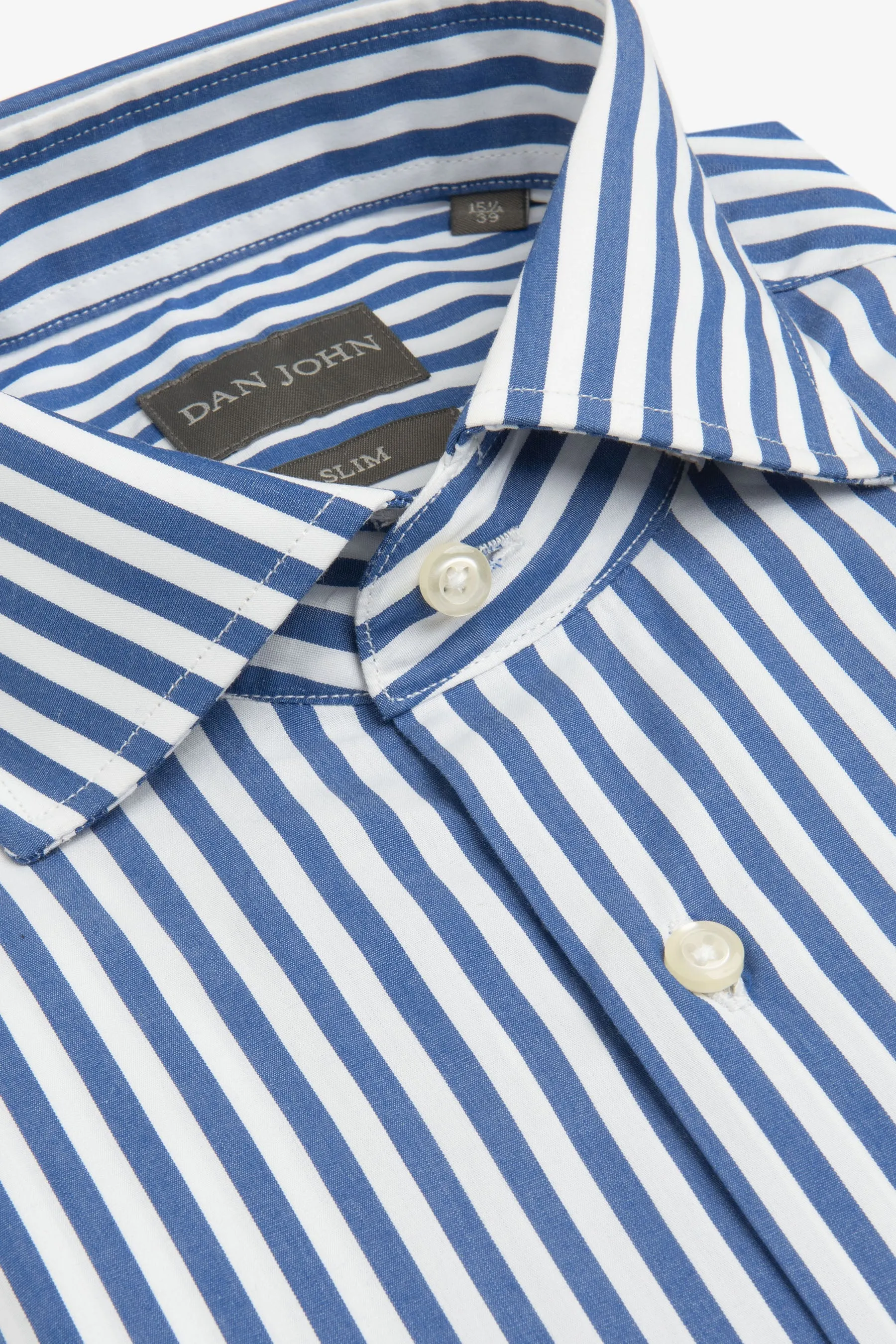 Camicia a righe medie indaco slim