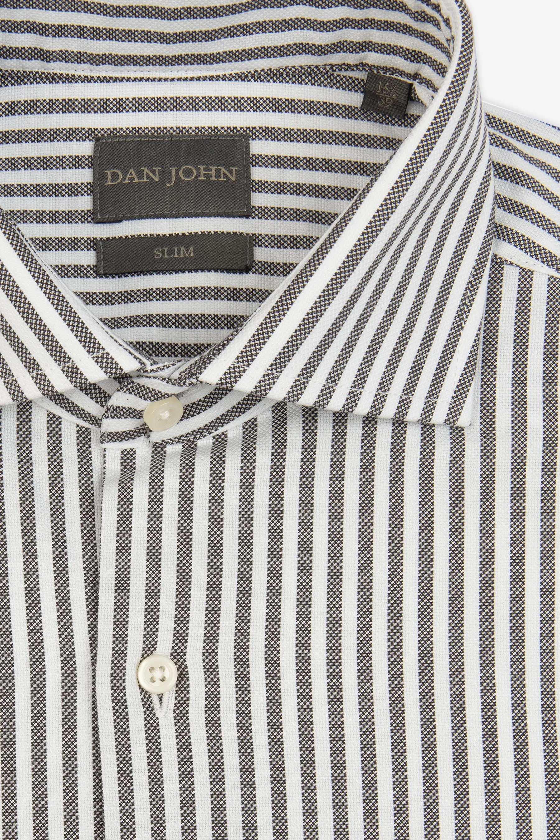 Camicia a righe operata marrone slim
