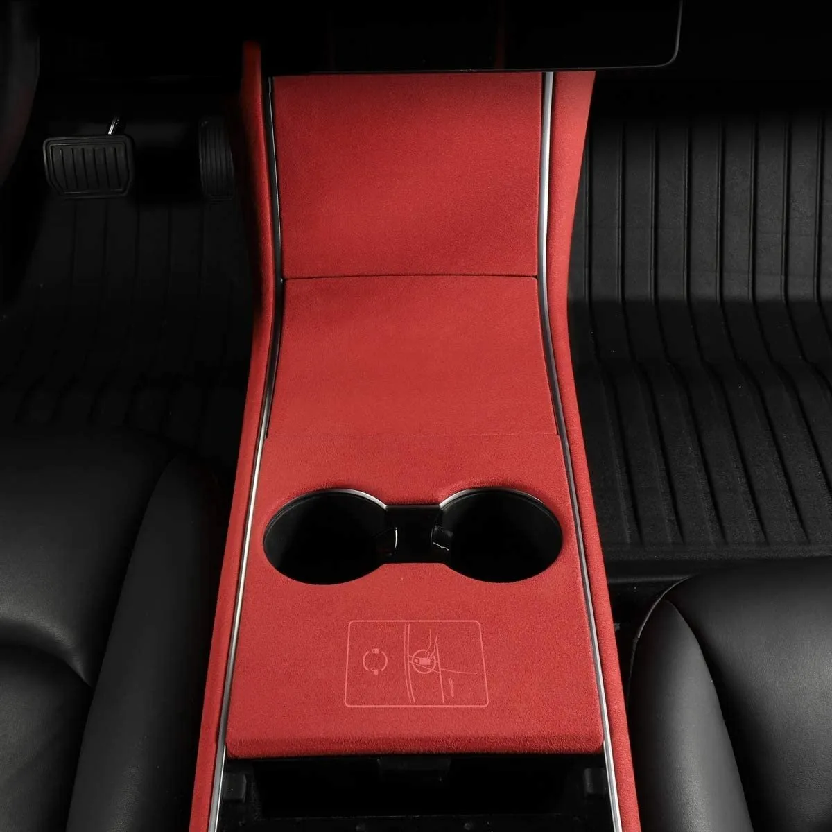 Central control water cup panel 4 piece set suitable for Tesla Model 3 (2017-2020)