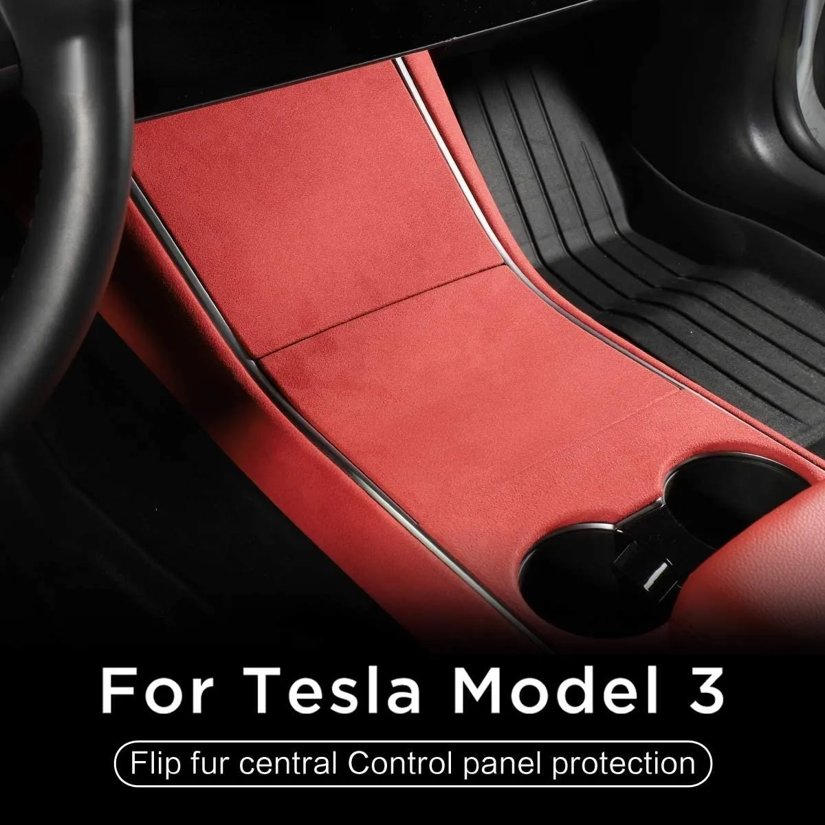 Central control water cup panel 4 piece set suitable for Tesla Model 3 (2017-2020)